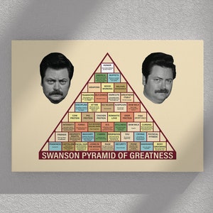 SWANSON PYRAMID Of GREATNESS Parks And Rec Canvas Wrap