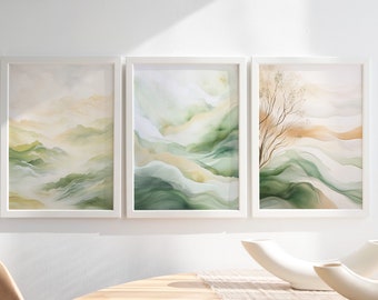 Set of 3 Prints, Farmhouse Scenery Decor, Printable Wall Art, Beach House Print, DIGITAL Print