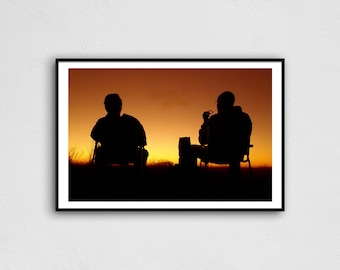 WALTER AND JESSE Sunset Poster, Wall Art, Wall Decor, Print