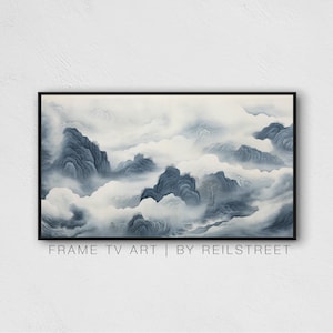 Samsung The Frame Tv Art, Wind Turns To Mountains Painting, Digital Download, Digital Print