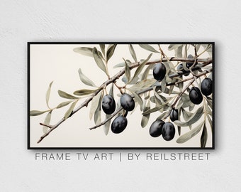 Samsung The Frame Tv Art, Olive Branch Painting, Digital Download, Digital Print, LG Tv Art