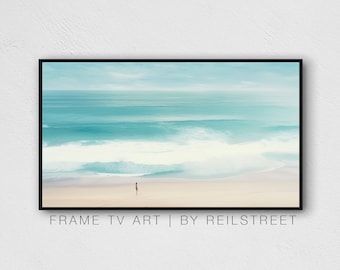 All Alone On The Beach Painting, Samsung The Frame Tv Art, Digital Download, Digital Print, LG Tv Art