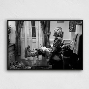 DUMB AND DUMBER Restroom Painting Black & White Poster Print