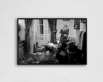 DUMB AND DUMBER Restroom Painting Black & White Poster Print