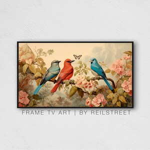 3 Little Birds And A Butterfly, Samsung The Frame Tv Art, Digital Download, Digital Print