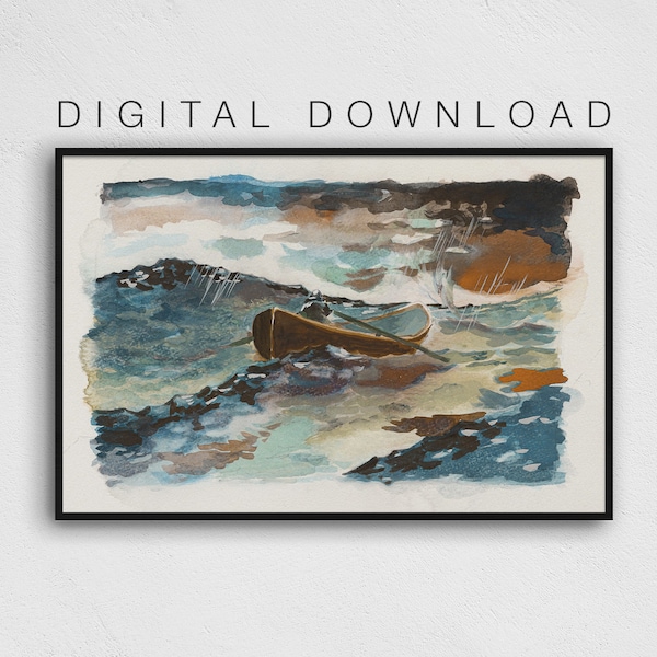 Digitale download, goede wil jacht roeiboot schilderij, digitale print