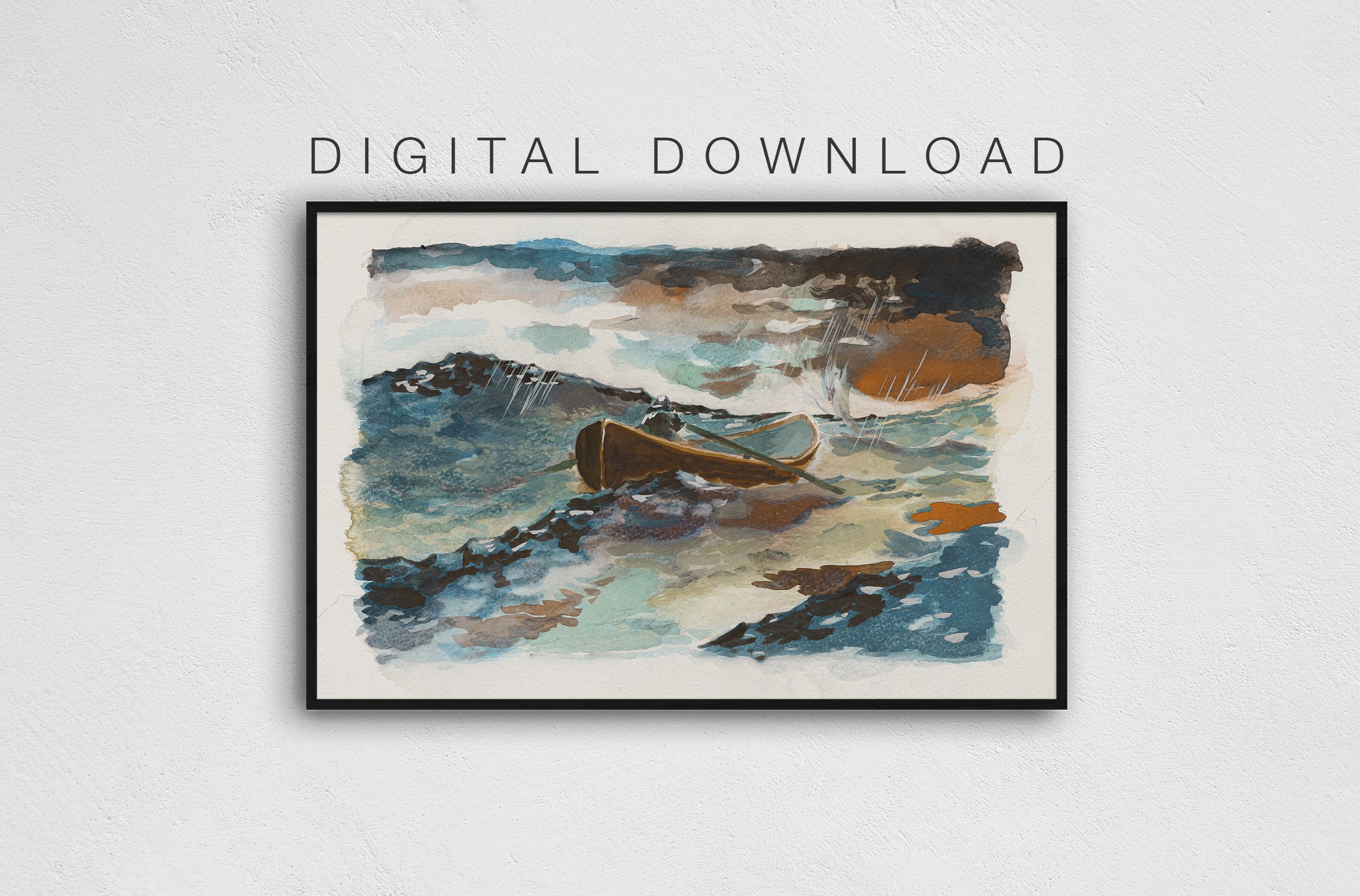 Digital Download, GOOD WILL HUNTING Rowboat Painting, Digital Print