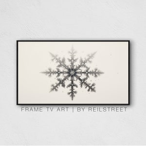 Samsung The Frame Tv Art, Black Snowflake, Christmas Winter Print, Digital Download, Digital Print