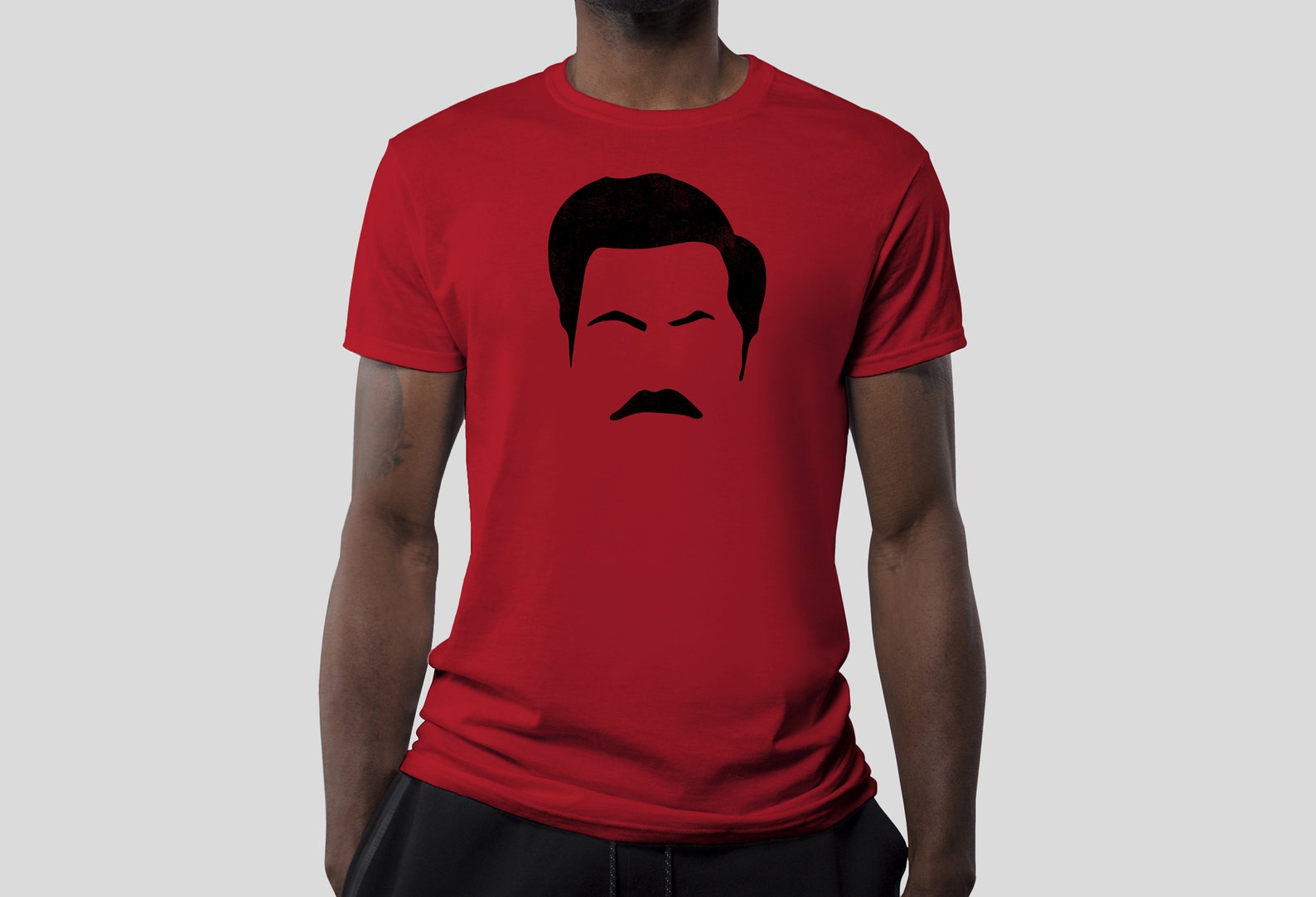 T-shirt Parks And Recreation - Ron Swanson - Noir - Coton - Taille Unique Adulte - Neuf Sans étiquettes