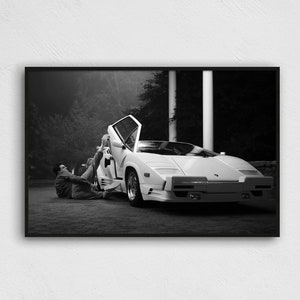 WOLF Of WALL STREET Lambo Black & White Poster
