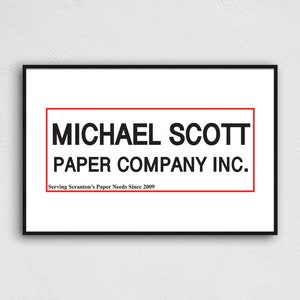 MICHAEL SCOTT PAPER Company Poster 11x17 Inches