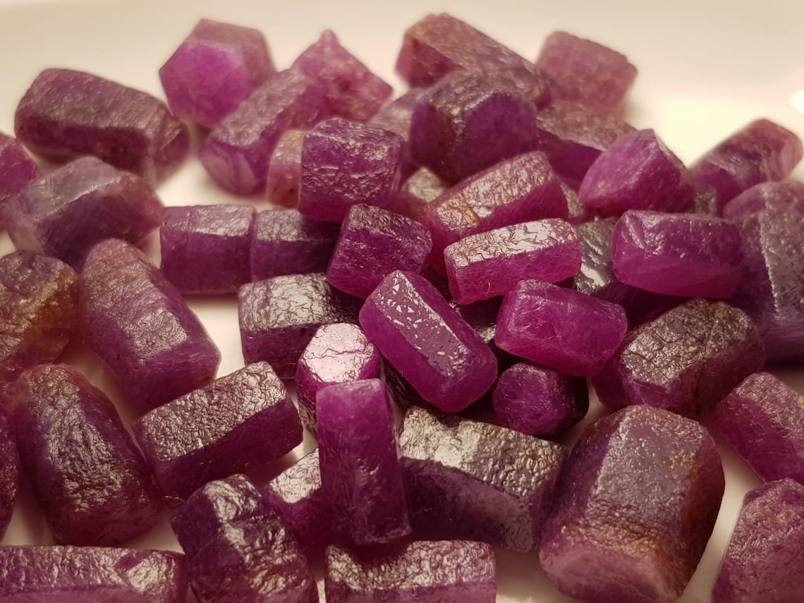 Rough Ruby Crystals Lot Raw Ruby Crystals Pink Ruby Crystal Etsy UK