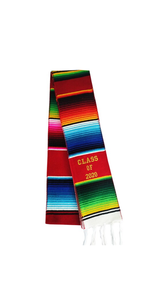 Handmade in Mexico Authentic Mexican Serape Blanket Graduation Stole Sash Latino Hispanic Latino Pride Pick Your Color