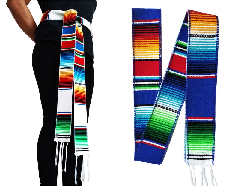 2 Pack Mexican Sash Belts for Women or Men Each Serape Belt Etsy