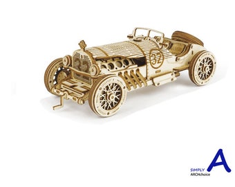 Grand Prix Car | | de bricolage Dans les années 1910 | Puzzle en bois | Puzzle en bois 3D | Maquette | Véhicule à l’échelle