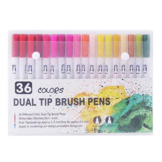 Dual Tip Brush Pens 12 Colours - LOKLiK Europe