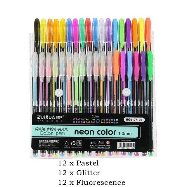 Tanmit Gel Pens Set Colored Pen Fine Point Art Marker Pen 36 Unique Colors for Adult Coloring Books Kid Doodling Scrapbooking