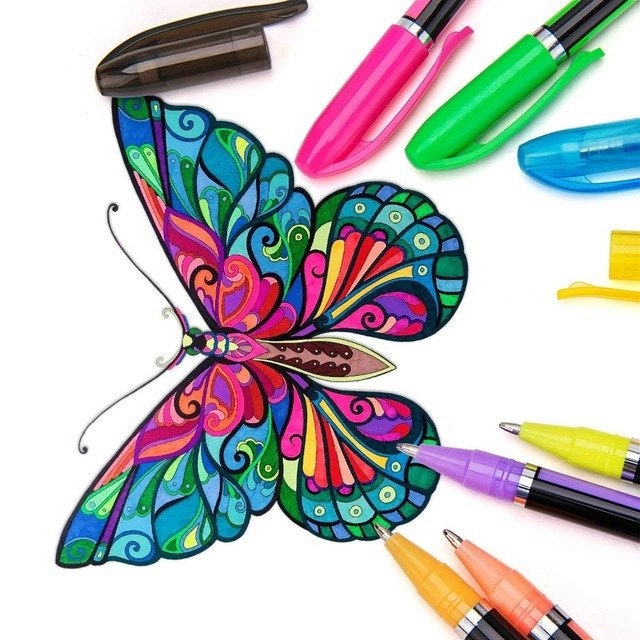 VILLCASE 3pcs 18 colored gel pens color gel pens neon color pens gel pens  for coloring flash pen