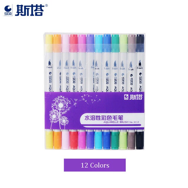 lekken Alaska Australische persoon STA 12/24/36/48/80 Colors Aquarelle Coloring Brush Pen 0.4mm - Etsy Hong  Kong
