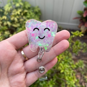 Cute tooth badge reel, ID holder, dental badge holder