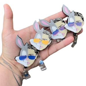 Bad Bunny badge reel, ID holder, nurse badge holder