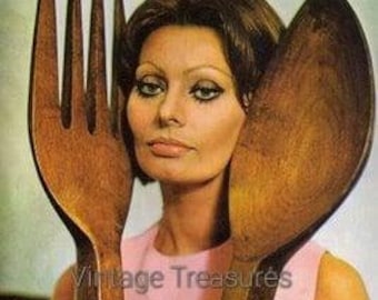 Sophia Loren with a Giant Fork and Spoon