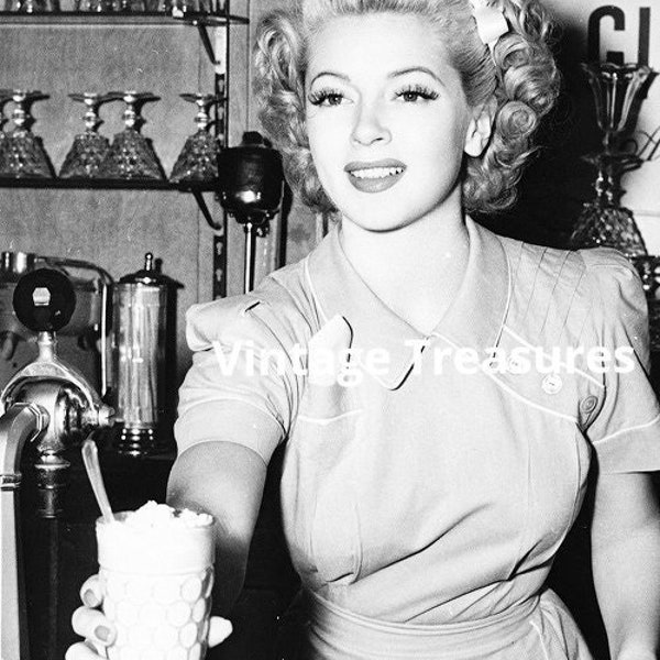 Lana Turner Serving a Milkshake