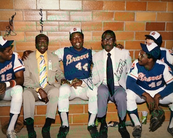 Hank Aaron, Satchel Paige, Cool Papa Bell y Dusty Baker ¡Firmados!