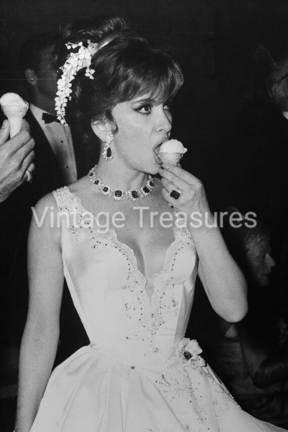 Gina Lollobrigida Eating Ice Cream at the Monaco Centenary Etsy Canada