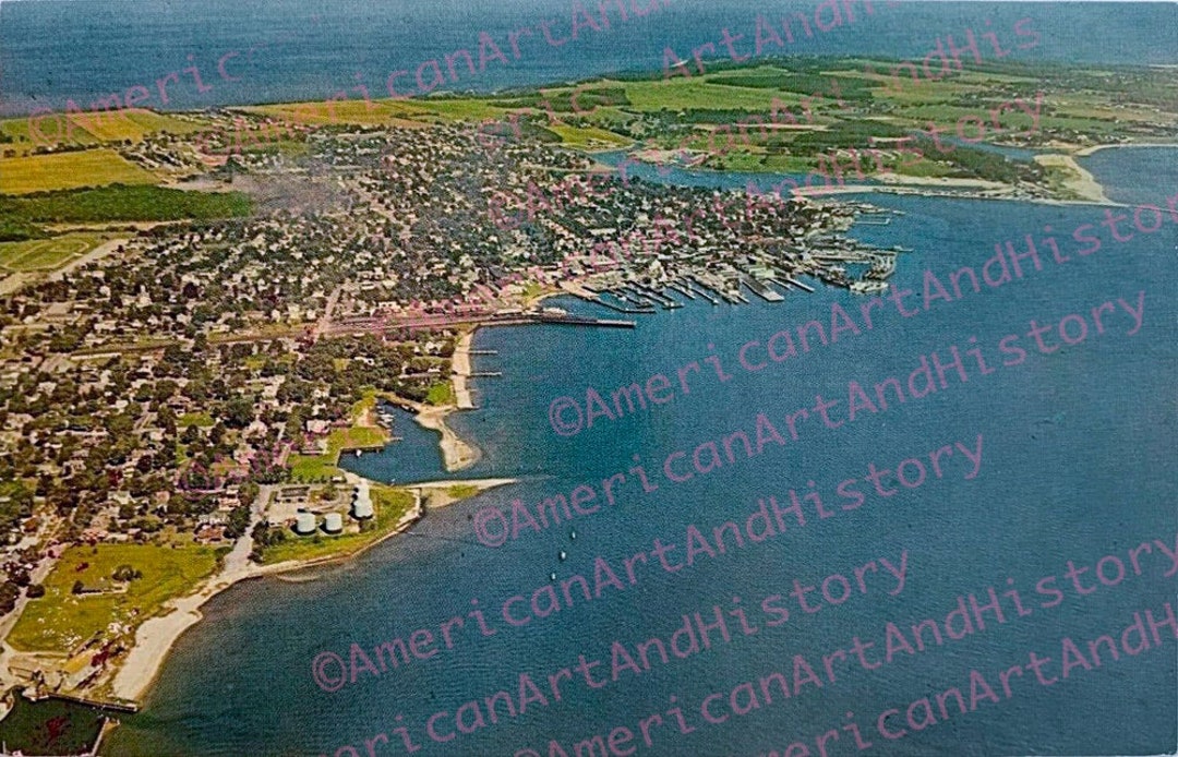 Greenport NY Aerial Post Card Etsy