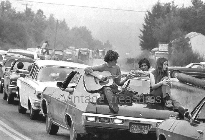 Going to Woodstock Festival, 1969
