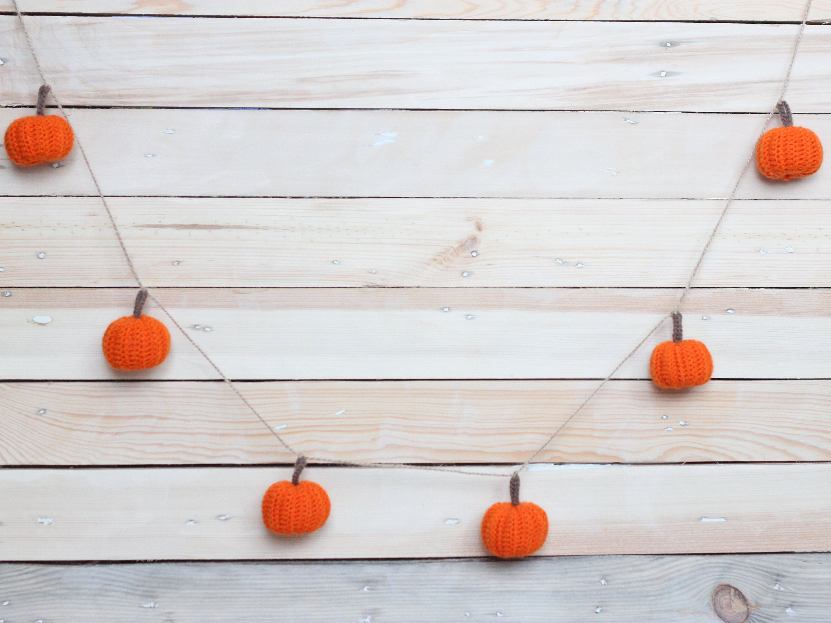 Little orange pumpkin garland Fall décor diy Thanksgiving Etsy