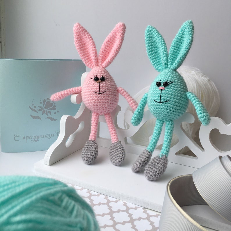 Easter bunny Easter Pink rabbit Easter egg Rabbit crochet Amigurumi bunny Amigurumi hare Handmade bunny Easter gift halloween crochet toy