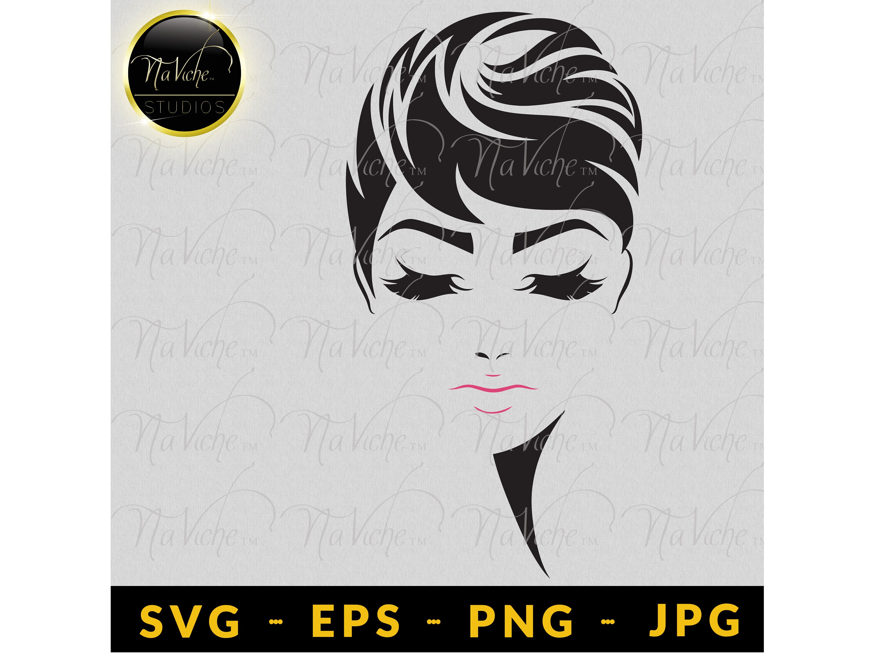 Download Women Hair Black Svg Cut File Cricut Svg Short Hair Svg Etsy