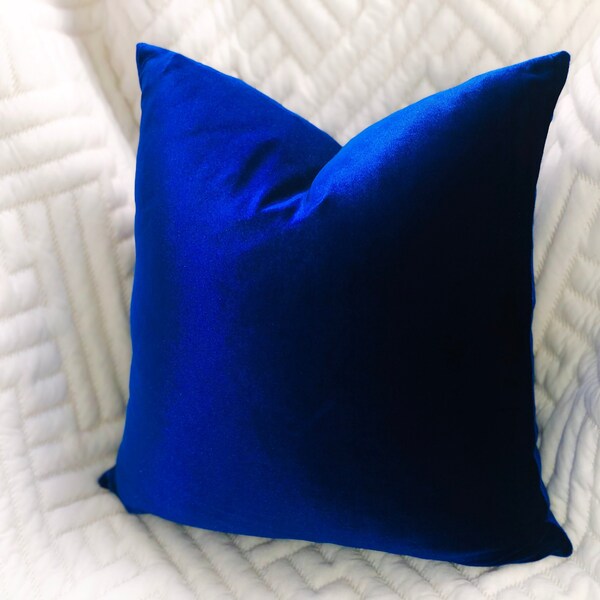 Blue Velvet Pillow Etsy