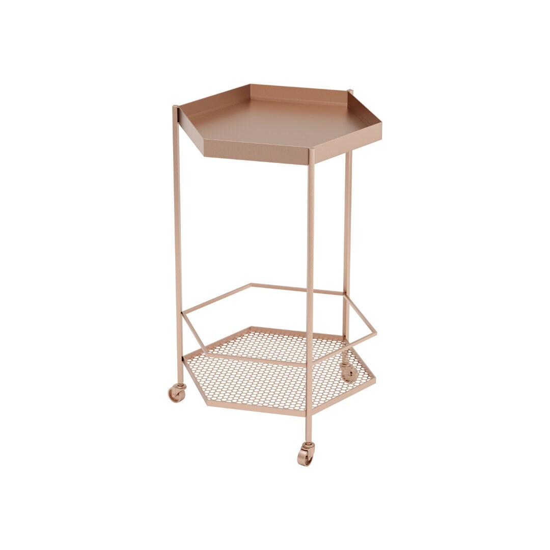 Hex Bar Cart Rose Gold on Wheels Rolling Supply Storage Etsy