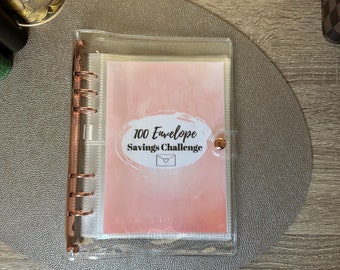 100 Envelope challenge rosé goud