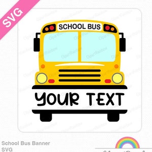 School Bus SVG - school clip art  - Cut Files - PNG File - Digital Download - Vector file - Bus Monogram