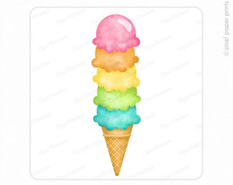 Ice Cream - Ice Cream Clip Art - Watercolor Ice Cream - Sublimation download - PNG File - Instant download