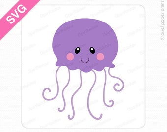 Cute Jellyfish Svg Etsy