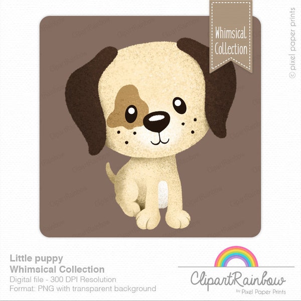 Little Puppy Clipart - Cute dog Clip Art, Sublimation download, PNG File, Instant download