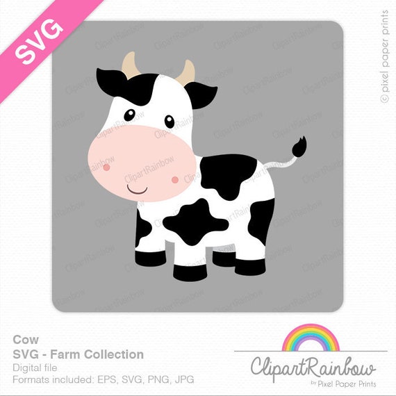 Download Cow Svg Cute Cow Clip Art Farm Animals Svg Cut Files Etsy