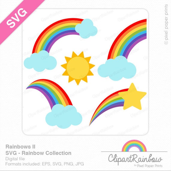 Download Rainbow Svg Rainbow Clipart Svg Cut Files Png Files Digital Etsy