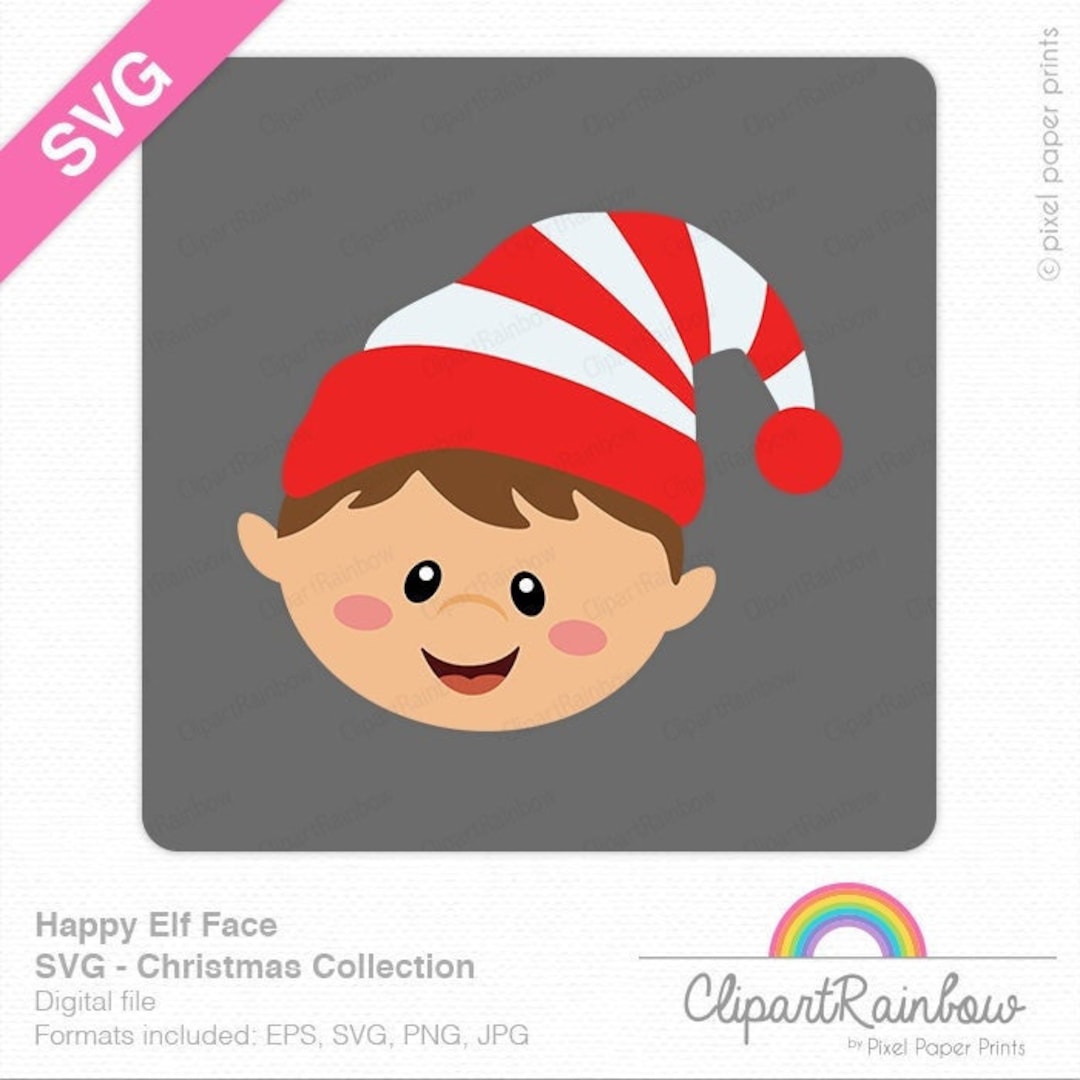 Christmas Elf Face SVG Christmas Clip Art SVG Cut Files PNG File