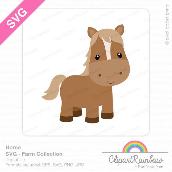 Horse SVG Cute Horse Clip Art Farm Animals SVG Cut Files - Etsy