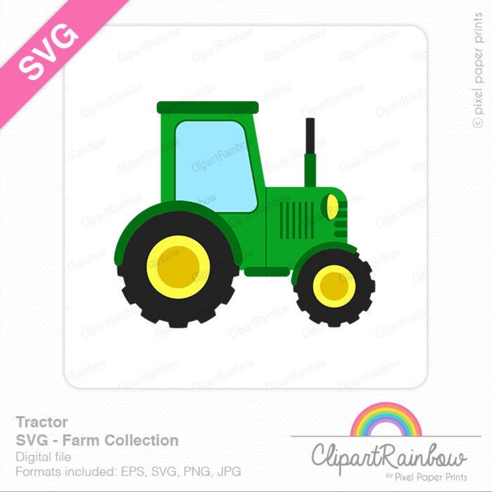 Tractor SVG Clipart Cut File Simple Tractor Instant Download - Etsy