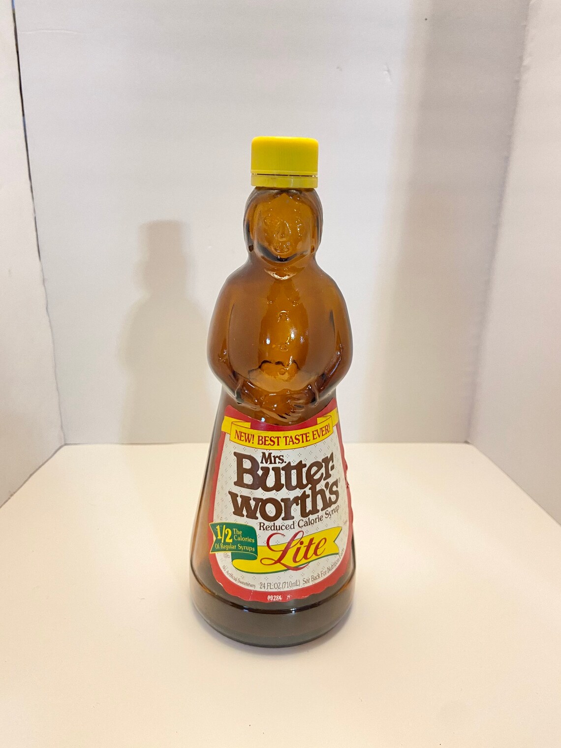 Vintage 1993 24oz Mrs. Butterworths Lite syrup glass amber Etsy