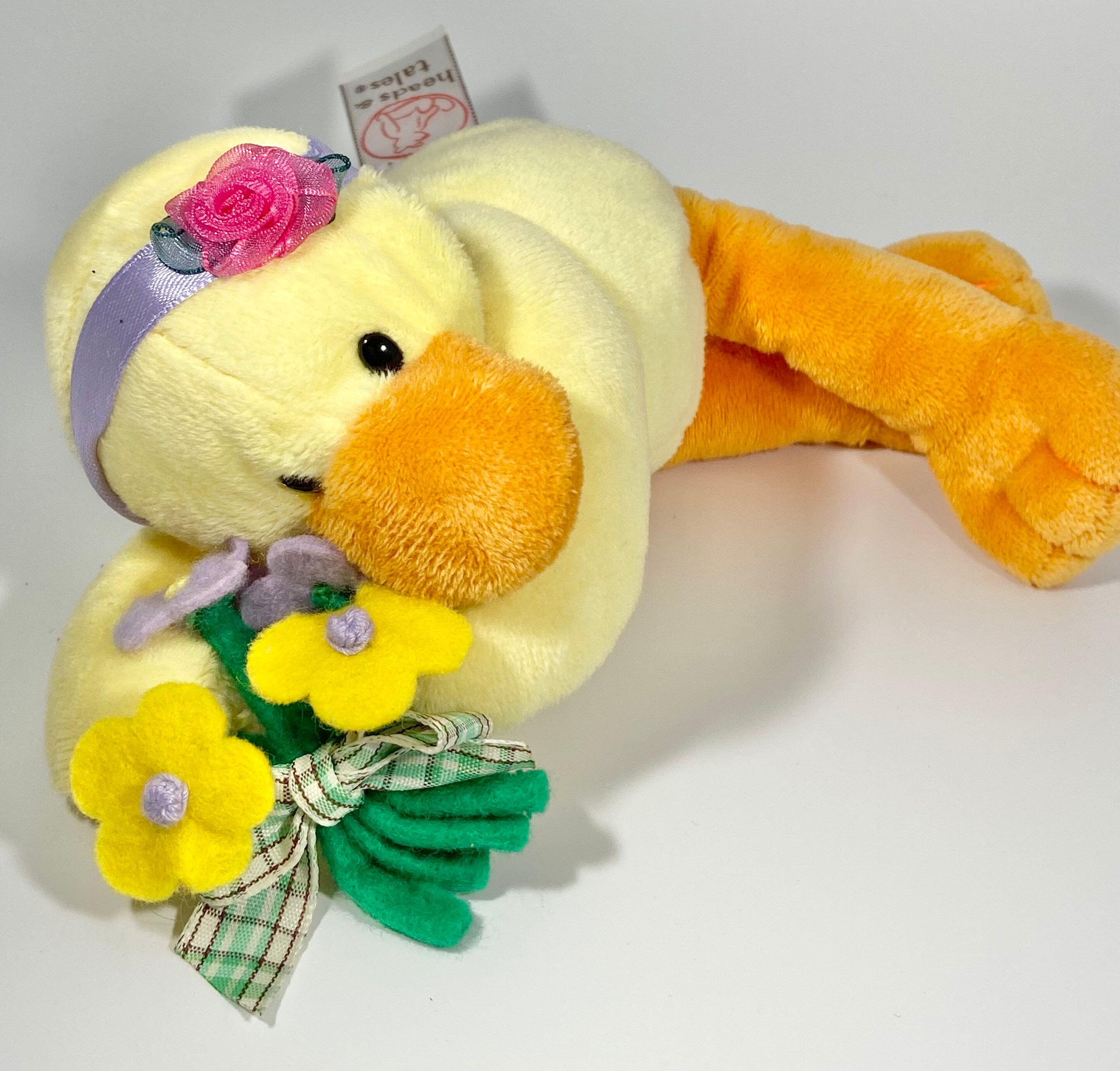 GUND heads and tales little duck with bouquet and headband Etsy