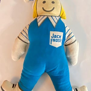 Jack Frost Sugar,Jack Frost stuffed doll,Sugar Advertising,Jack Frost,Cotton doll,Hand sewn Jack Frost doll,Vintage Jack Frost