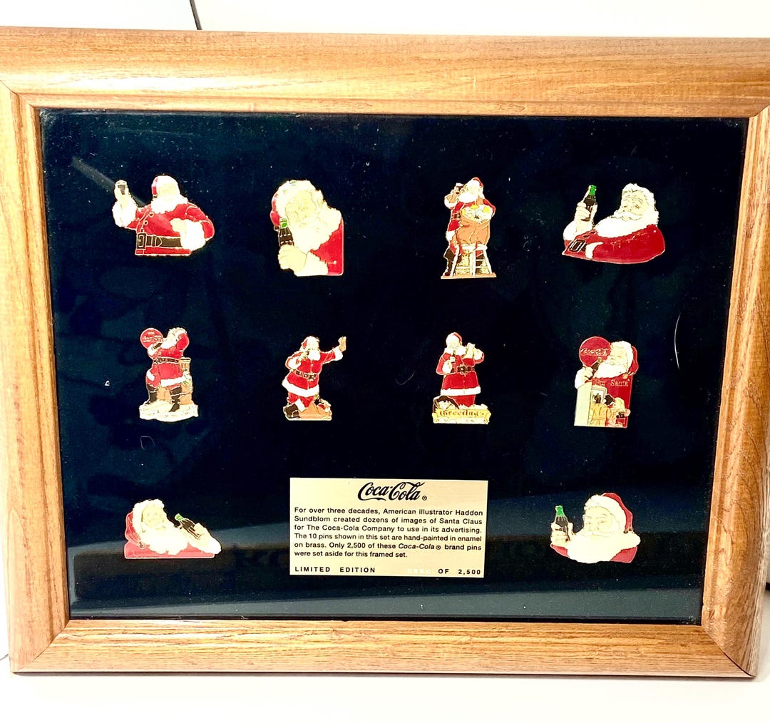 Santa Pin Design Coca-cola Santa Enamel Pin Set, Haddon Sundblom Limited Edition - Etsy
